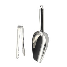 set cuillère et pinces acier inoxydable pour glaçons
