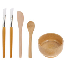 5 Sets Wooden Mask Bowl Brush Cutter Spoon Beauty Diy Tools