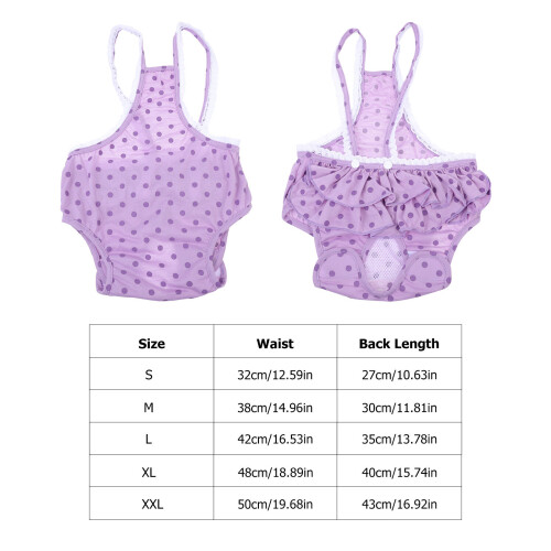 1Pièces Culotte Sanitaire Violet En Coton Pour Chiot 1