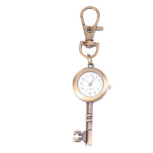 2 Pcs Creative Key Shape Pocket Watch For Women Men Antique Brass