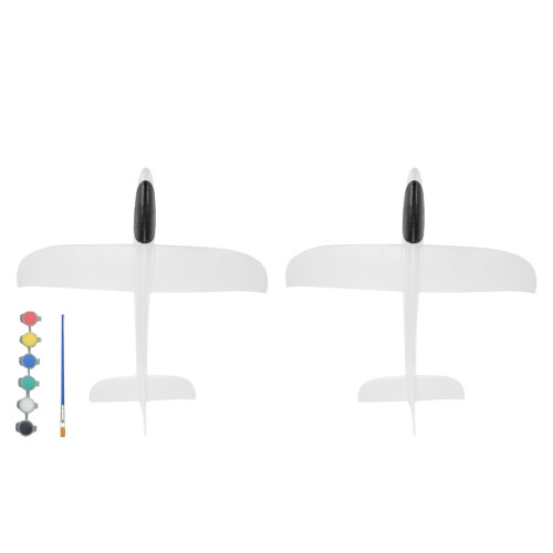 2 Sets Hand Toss Plane Foam White Model Flight 48c