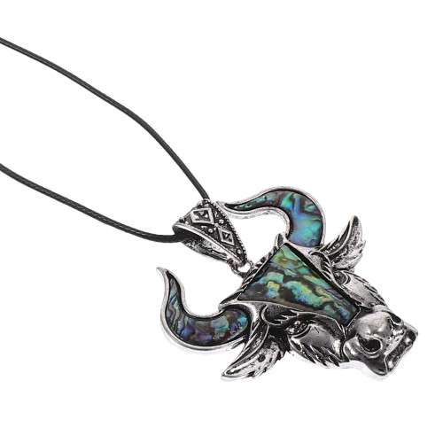 3 Sets Metal Bull Head Pendant Key Crafts Abalone Shellfish