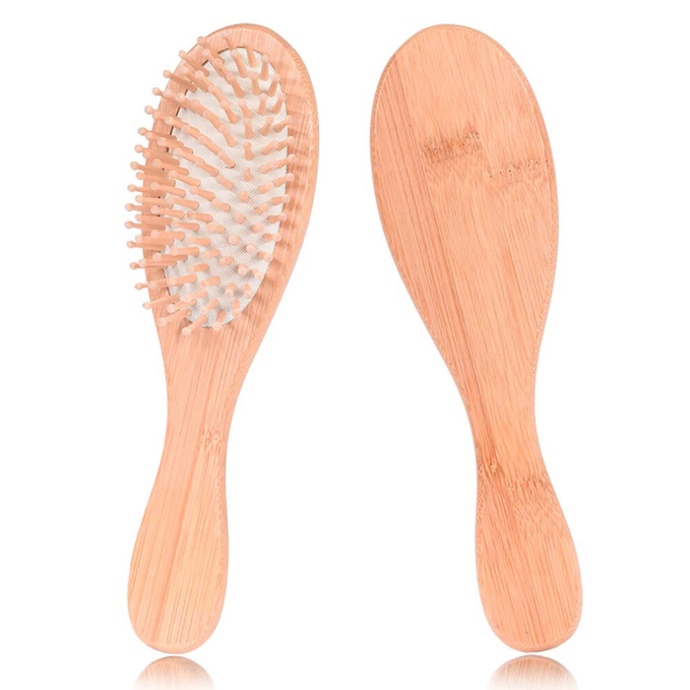 Bamboo Hair Brush with Air Cushion for Gentle Scalp Massage and Comfortable Detangling