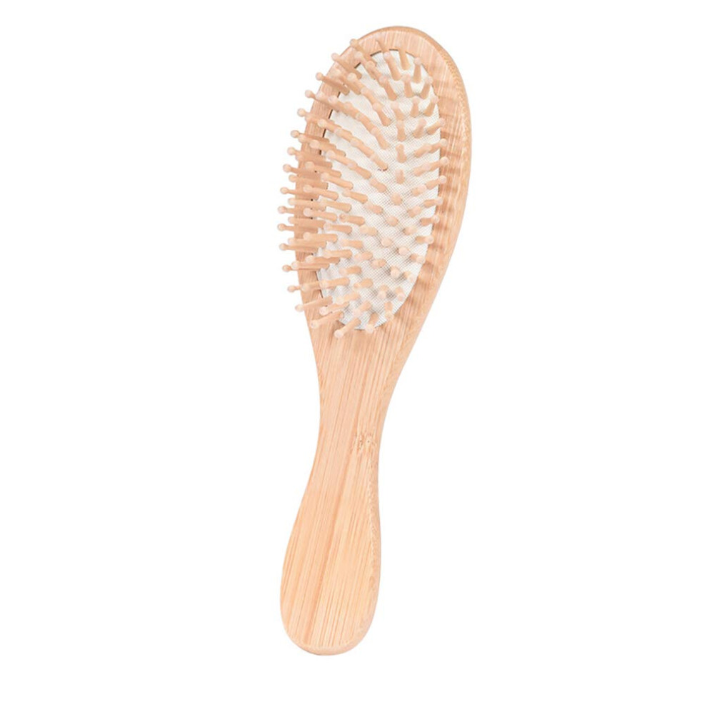 Bamboo Hair Brush with Scalp Massage Pins for Gentle Detangling and Anti Static Hair Care