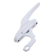 2Pcs White Sturdy Zinc Alloy Casement Window Lock & Sliding Handle