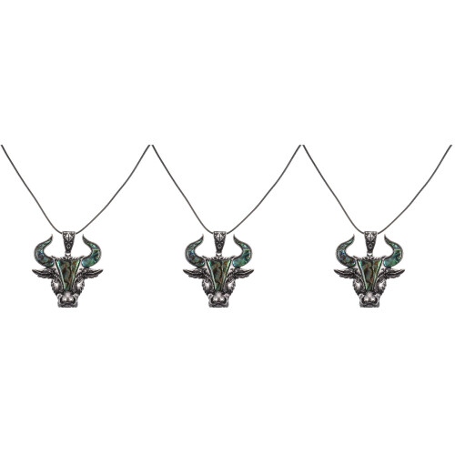 3 Sets Metal Bull Head Pendant Key Crafts Abalone Shellfish 2