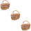 3Pcs Picnic Basket With Handles And Lid Wicker Woven Rustic Storage 9