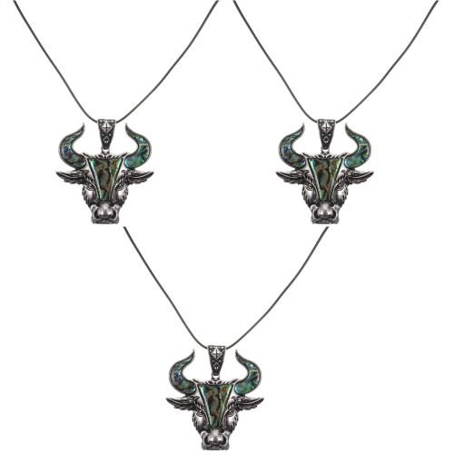 3 Sets Metal Bull Head Pendant Key Crafts Abalone Shellfish 1