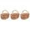 3Pcs Picnic Basket With Handles And Lid Wicker Woven Rustic Storage 5