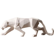 Milieuvriendelijke hars pantersculptuur, originele huisdecoratie met dierenmotief, handgemaakt cadeau, geschikt voor thuis- en kantoordecoratie.