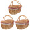 3Pcs Picnic Basket With Handles And Lid Wicker Woven Rustic Storage 3