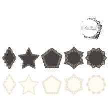 Dekorative innpakningsklistremerker, papir, scrapbooking-klistremerker, elegante sertifikatark, pergamentlignende premiumkort med blondedesign, for