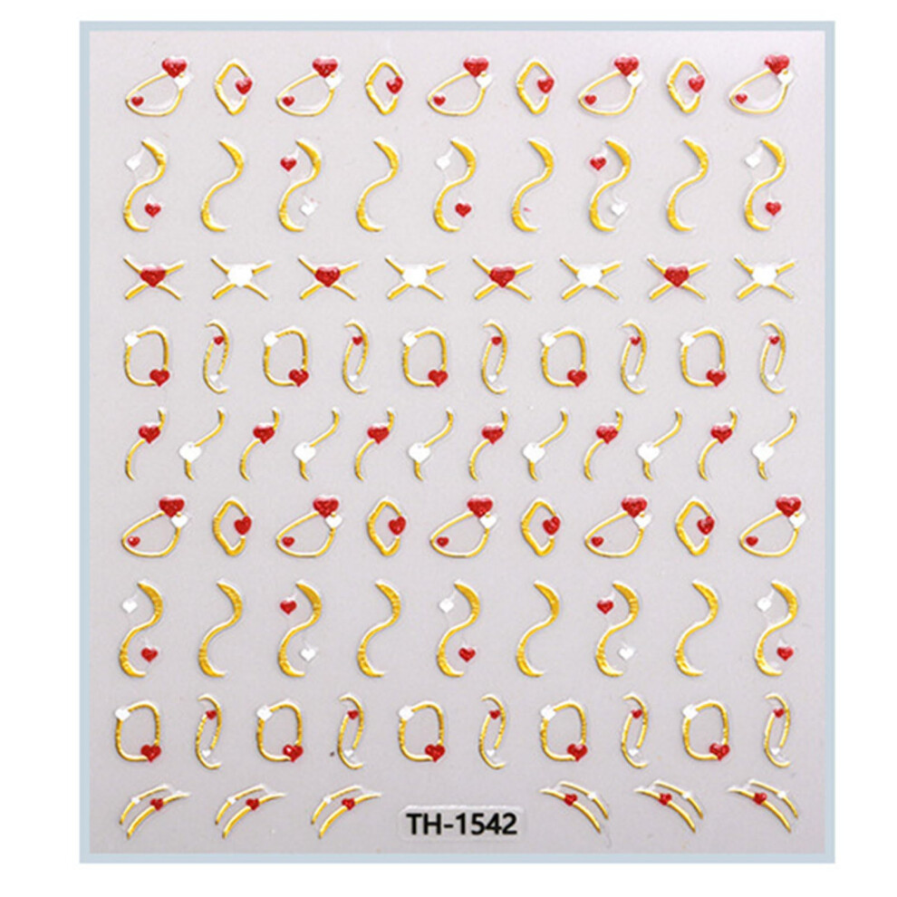 Valentine's Day Nail Stickers with Festive Heart Designs, Easy DIY Nail Art Decals for Women