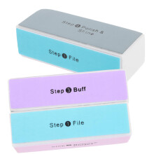 Healeved 3pcs MultiSided Nail Buffer Block for Smooth SalonQuality Finish, Random Colors