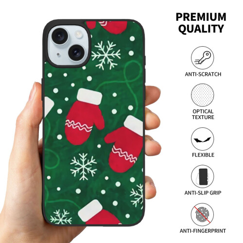 Feliz Natal! Capa para celular compatível com iPhone 15, capa protetora à prova de choque com PC + TPU para câmera dupla, compatível com iPhone 2