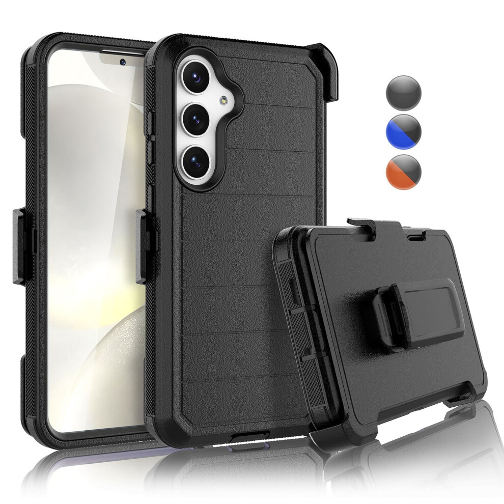 Compatible With Samsung Galaxy S24, S24+ Plus/S24 Ultra Case, Heavy Duty Rugged Defender With Belt Clip Holster, Built-In Screen Protector, 9110895144251