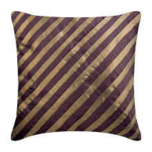 Fodere per cuscini decorativi HomeCentric, viola, 40x40 cm, confezione da 2, in seta con cerniera, con pieghe a righe.