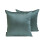 Capa de Almofada Lombar Decorativa HomeCentric Verde Fumê, Pacote com 2, 30x45cm, Seda Artificial Lisa, Formato Retangular, Compatível com 1