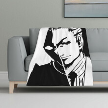 Filt Flerfärgad Tryckt Filt Supermjuk Flanell Lätt Fluffig Plyschfilt Jojos Bizarre Adventure Yoshikage Kira