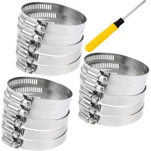 Stainless Steel Pool Hose Clamps (27mm - 50mm) 1-2 inch for Replacement Hose for Above Ground Pools (15 PCS)