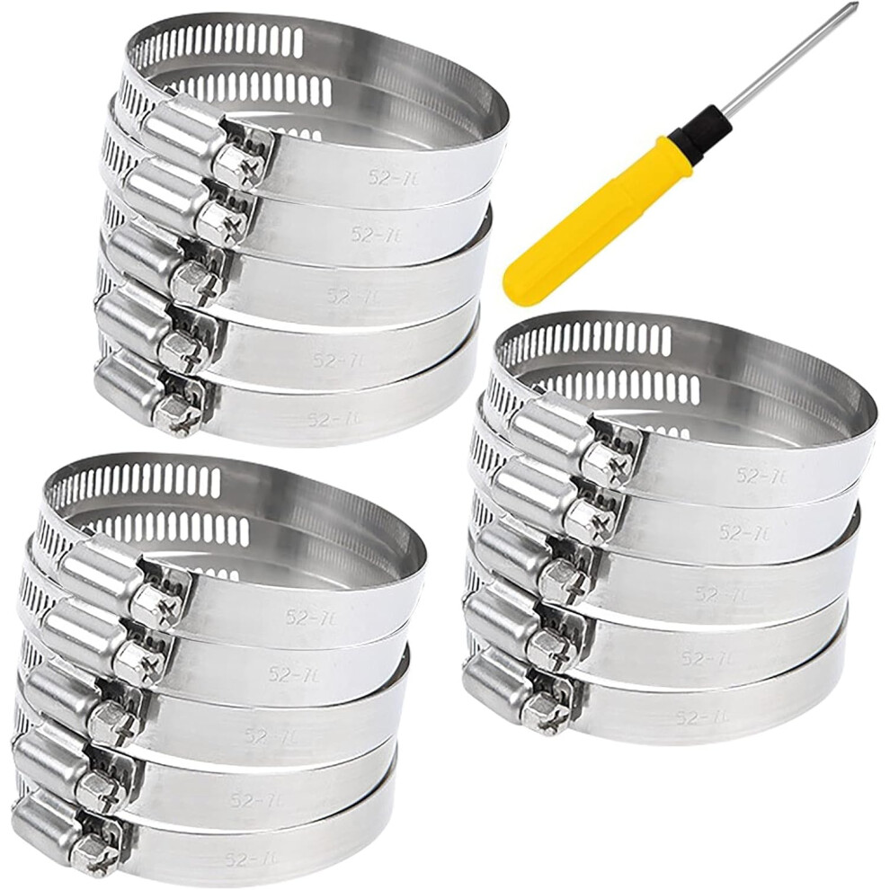 Stainless Steel Pool Hose Clamps (27Mm - 50Mm) 1-2 Inch For Replacement Hose For Above Ground Pools (15 Pcs) 9773935687820