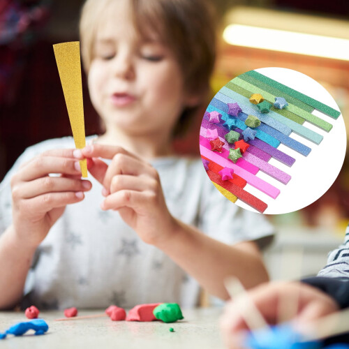 720 φύλλα χαρτί origami με αστέρια γκλίτερ για παιδιά, ροζ πτυσσόμενο, χειροτεχνία DIY 1