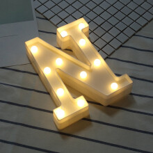 PAVEOS Decoração para Casa - Letras do Alfabeto com LED - Letras de Plástico Brancas Iluminadas - Brancas para Pendurar ou Ficar em Pé