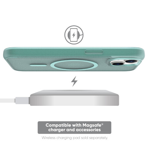 Capa para celular compatível com MagSafe para iPhone 14 Plus - Azul-petróleo fosco 2