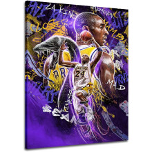 Aaroca EXPOTE Poster su tela di Kobe Bryant, Mamba Mentality, decorazione murale sportiva ispiratrice per giocatori di basket, con o senza cornice,