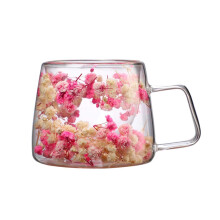 Zeceouar Savings Clearance! Preserved Flower Mug Quality 200Ml Flower Glass Double Transparent With Insulated Handle White