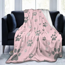 Perinsto Paws Rosa Pläd Ultramjuk Varm Helårs Dekorativ Fleecefilt För Säng Stol Bil Soffa Soffa Sovrum