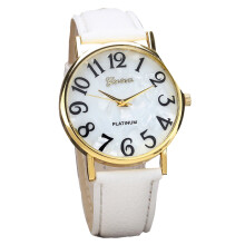 HALJEN Store Tallklokker for Herrer og Damer Quartz Urskive Lær Armbåndsur Rundt Etui