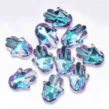 Conjunto de 5 peças Aurora Craft em azul e roxo, com pingentes de coração, estrela, floco de neve, urso, vidro, strass e cristais, para unhas, com