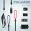 Cordão de pulso ajustável de nylon de 24 cm (9,5 polegadas), pacote com 6 unidades, para chaveiro, para capa de celular. 2