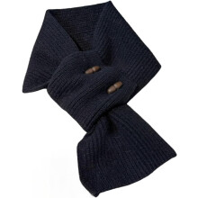 (Black) Women's Winter Warm Scarf with Wooden Buttons Knitted Neck Wrap,Winter Knit Warm Scarves for Women with Buttons