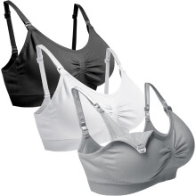 (2XL, Mixed Color) 3Pcs Maternity Nursing Bra Seamless Breastfeeding Bras for Women
