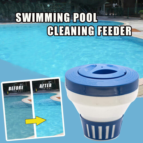 Distributeur flottant de chlore pour piscine EUDIDV, compatible avec les pastilles de chlore bromé. 1