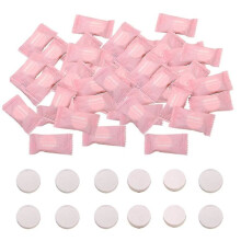 Lot de 100 lingettes compressées, lingettes portables jetables en coton compressé, mini-lingettes biodégradables et absorbantes