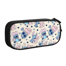 Estojo de lápis estilo anime/desenho animado do Stitch para estudantes, com grande capacidade, para material escolar - Estilo 3