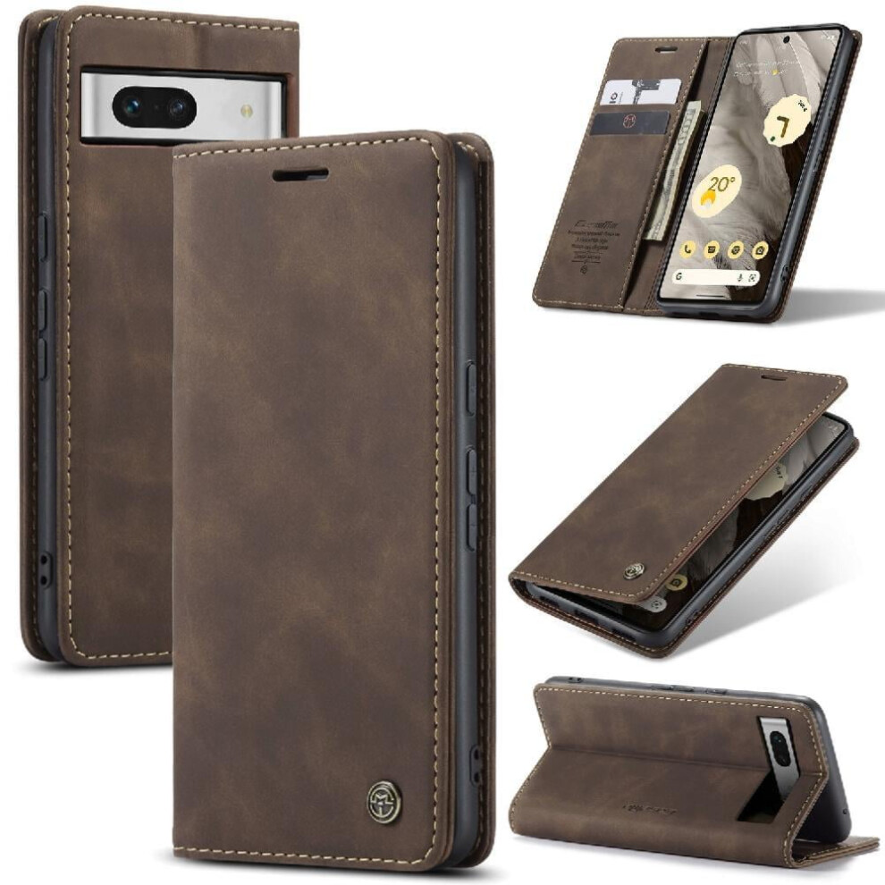 Flip Case For Google Pixel 7A Flip Folio Book Vintage Pu Leather Wallet Case Card Slot Kickstand Magnetic Closure Shockproof 9149926900177