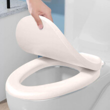 Assento sanitário alongado Fnyoxu em vinil macio com acolchoamento de espuma confortável - Compatível com todos os vasos sanitários de tamanho