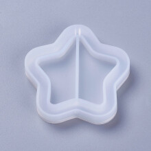 1pc Shaker Mold DIY Quicksand Jewelry Silicone Molds Resin Casting Molds For UV Resin Epoxy Resin Jewelry Making Five-Pointed Star White 50x51x8mm