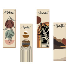 A Set Of Four Home Decoration Wooden Hanging Signs Hanging Paintings Wall Decoration Wooden Signs Living Room Wall Decoration Elegant Atmosphered
