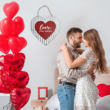 Kiplyki új, Valentin-napi szerelmestábla, szív alakú fa ajtódekoráció, kompatibilis az otthoni hangulatot árasztó medállal