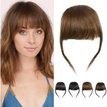 Light brown thick hair fringe real human hair bangs clip in bangs hair extension unprocessed bangs