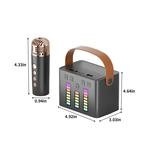 Ηχοσύστημα καραόκε Bluetooth ZKCCNUK με μικρόφωνο, φώτα LED και φως λήψης, πολλαπλά εφέ 2