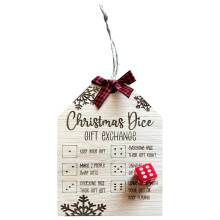 Jeu de dés de Noël ELEVENTIME, décorations de sapin incassables avec boucle de suspension, décorations de fête, idéal pour les cadeaux de Noël