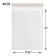 25/50/100 Padded Envelopes 7¼" x 7" #CD Widened 4cm Sealing Flap Bubble Mailer