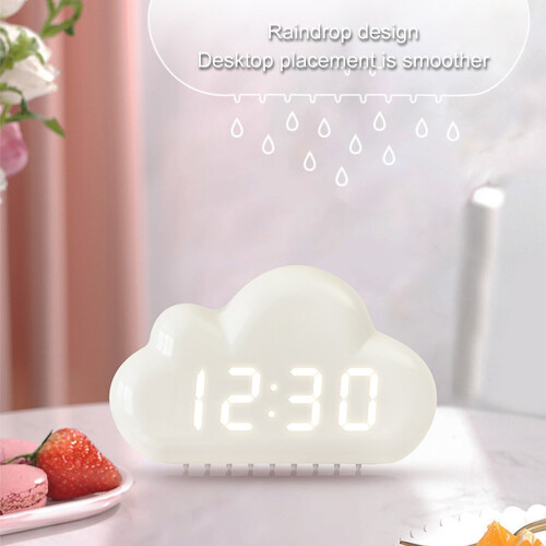 Ξυπνητήρι Tepsmf Creatives με σχεδιασμό 4Clouds, νυχτερινό φως LED με φωνητικό έλεγχο, ρολόι 2