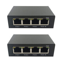 Extensor PoE Gigabit de 2x4 puertos, 100/1000M, extensor de conmutador de red IEEE802.3Af/AT, Plug&Play para conmutador PoE, NVR, cámara IP y AP.